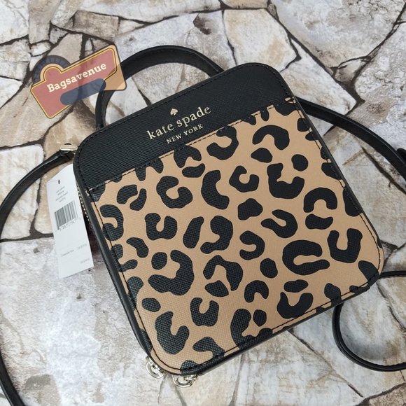 DAISY GRAPHIC LEOPARD VANITY CROSSBODY BAG WKR00646 NWT $249 BLACK KATE SPADE - Picture 3 of 7